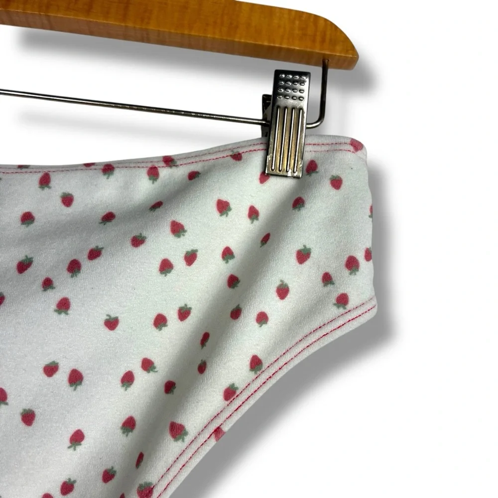 Frankies Bikinis x Gigi Hadid Terry Swim Bottoms Strawberry Print Anne 2XL Fruit